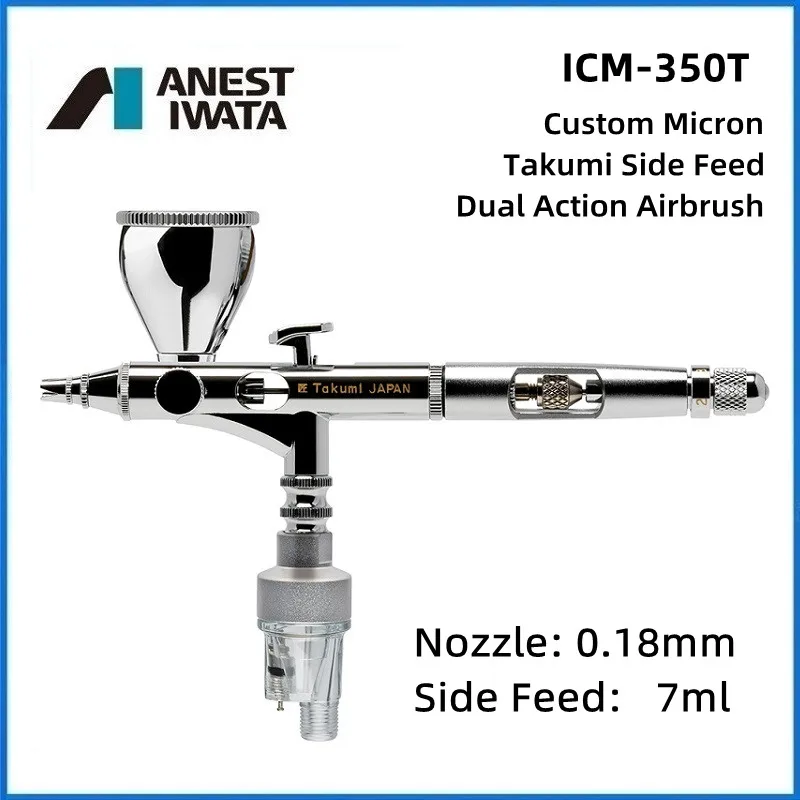 

Аэрограф Двойного Действия ANEST IWATA ICM-350T Custom Micron Takumi с боковой подачей, сопло 0,18 мм, крашеный Аэрограф 7 мл, пистолет-распылитель
