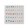 20 Pairs Small Stud Earrings Colorful Faux Rhinestone Plastic Ear Studs Fashion Studs Earrings for Women Hypoallergenic Earrings 1