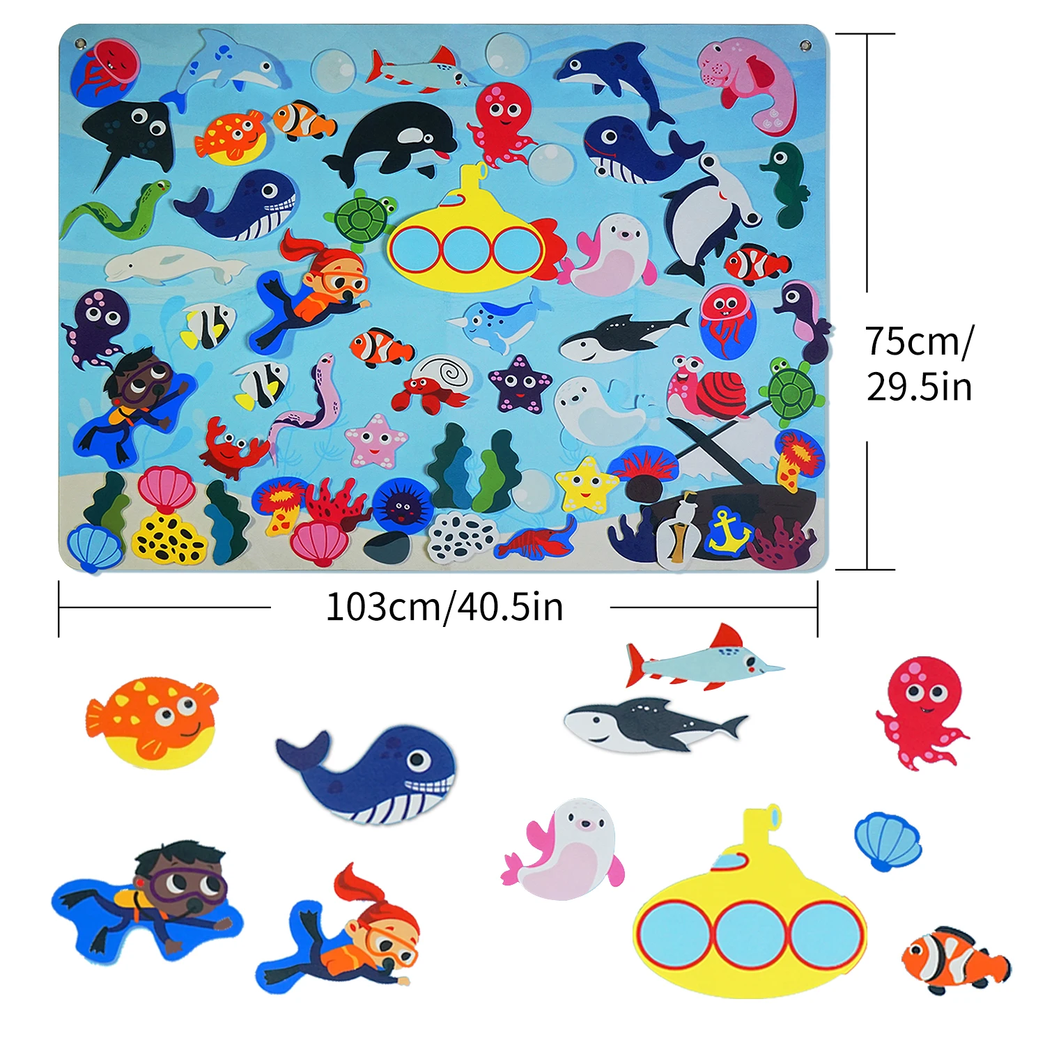 Ocean Felt Story Board &ndash; Montessori Busy Board for Toddlers, Wall-Hanging Educational Gift