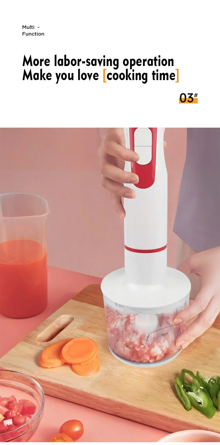 Hot Selling Professional 2-in-1 Electric Hand Blender Shaker Bottle Baby Food Blender Plastic Container Commercial Stick