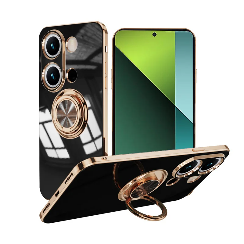 Sleek Magnetic Ring Plating Phone Case - Stylish Back Cover