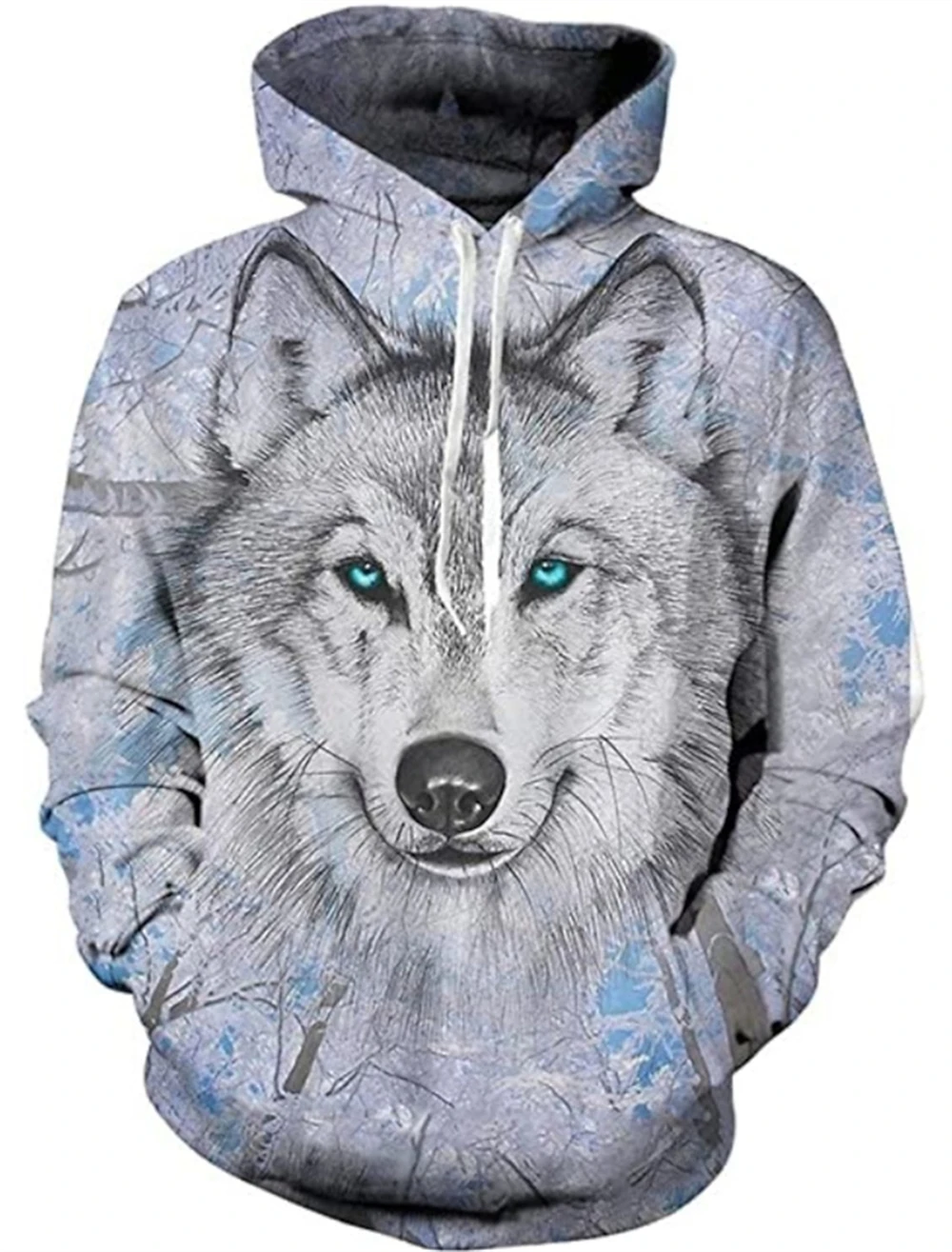 thumbnail image 1 of Sudadera con capucha para hombre nueva 2024 con estampado 3D de lobo siberiano, color negro, divertida, estilo hip hop, tendencia urbana, talla europea grande, envío gratis, 1 of 5