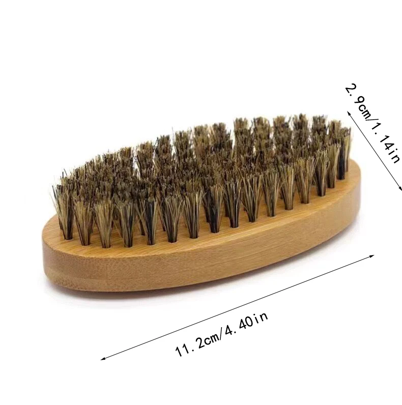 Kit pettine per baffi da uomo con setole di cinghiale morbide professionali in legno per barba con pettini per capelli con spazzola per parrucchiere - immagine 4