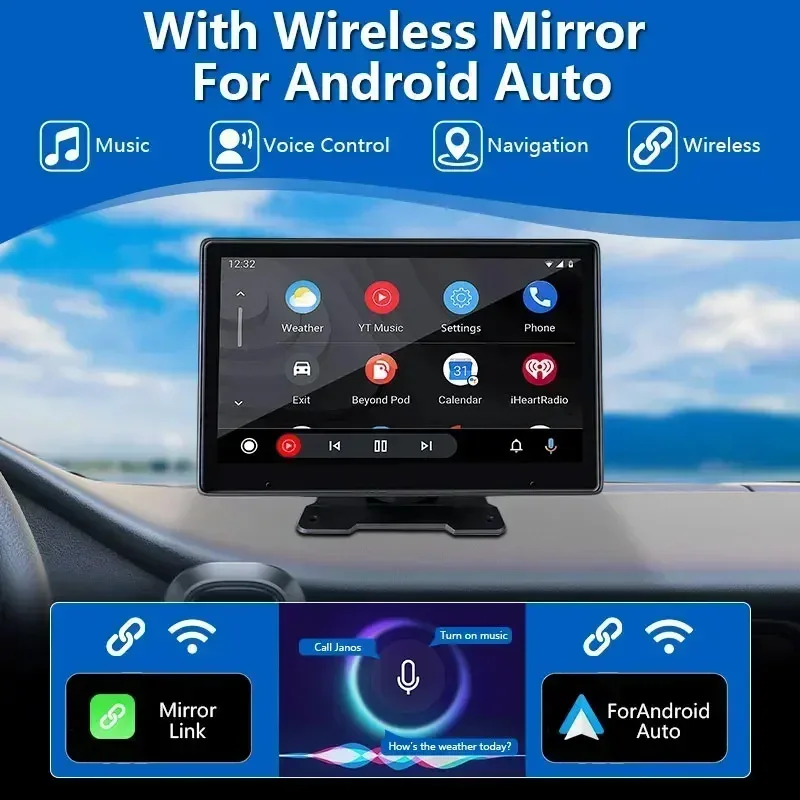 7/9/10 Inch Universal Wireless Carplay Android Auto Touch Smart Screen Multimedia Video Player Car Radio For Apple Or Android car stereo,car display,video carplay adapter,touch screen display,monitor display