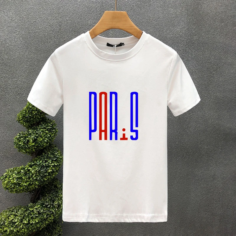 T-shirt uomo oversize in cotone con stampa paris stile estate_voghion.com