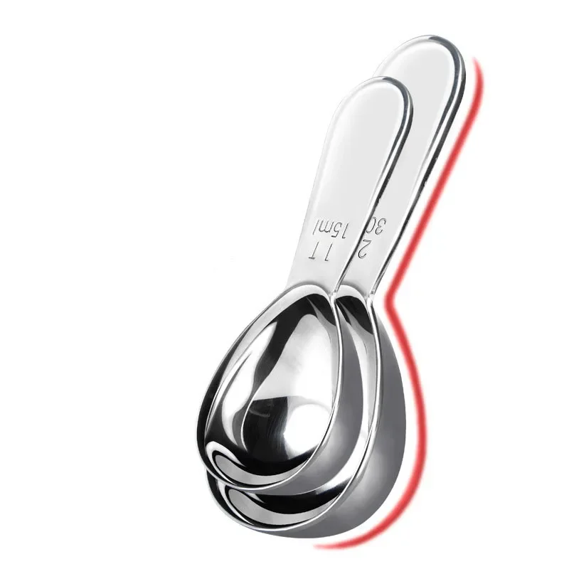 Coffee Spoon 15ml/30ml Stainless Steel Coffee Spoons Coffee Measuring Scoop for Ground Beans Tea Sugar Delicate Home Barista Accessories