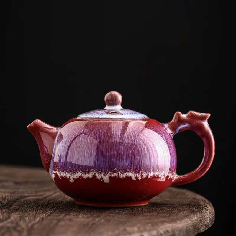 Tianmu Glaze Porcelain Teapot 