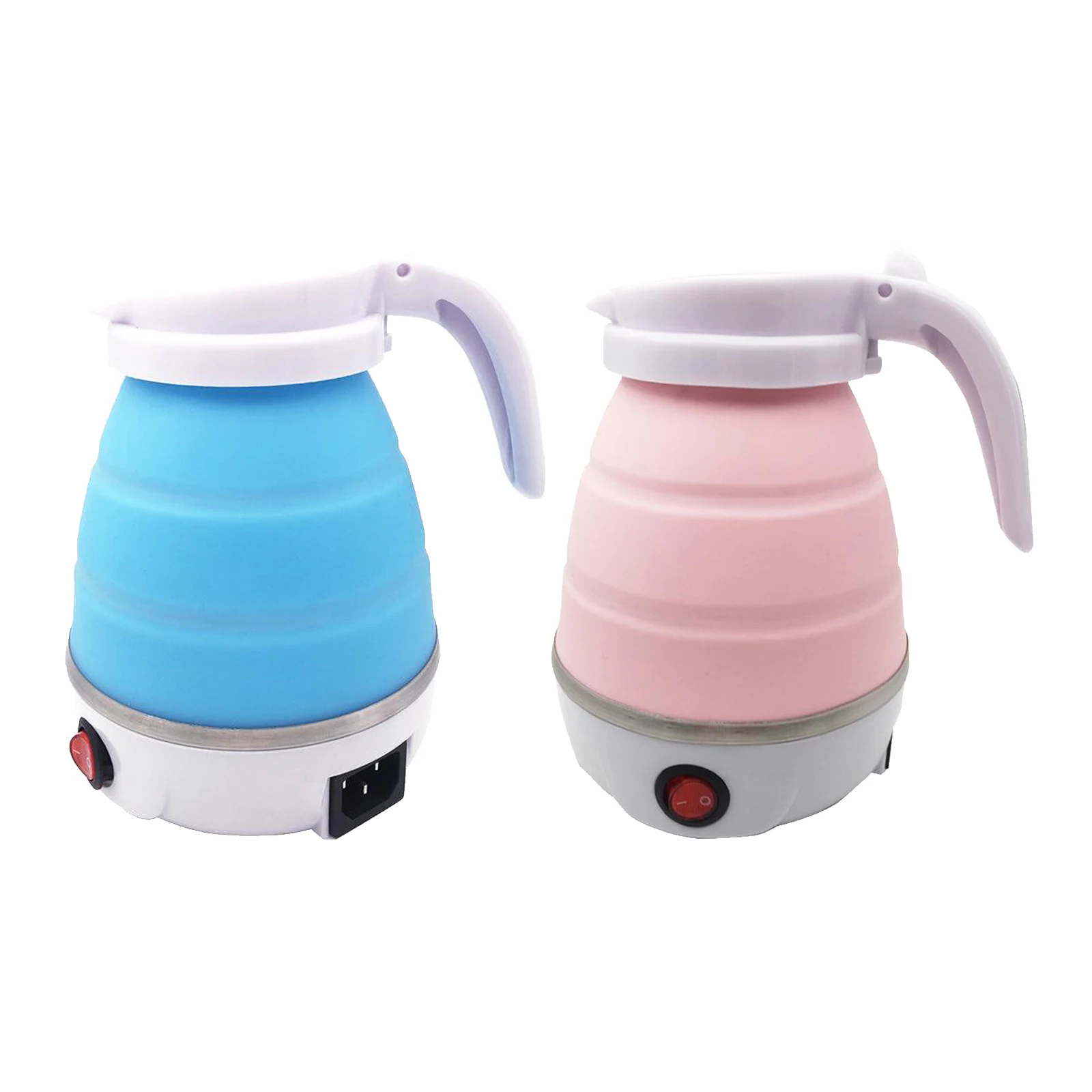 TravelElectricKettleFoodGradeSiliconeFoldablePortableKettle110220VDetachablePower
