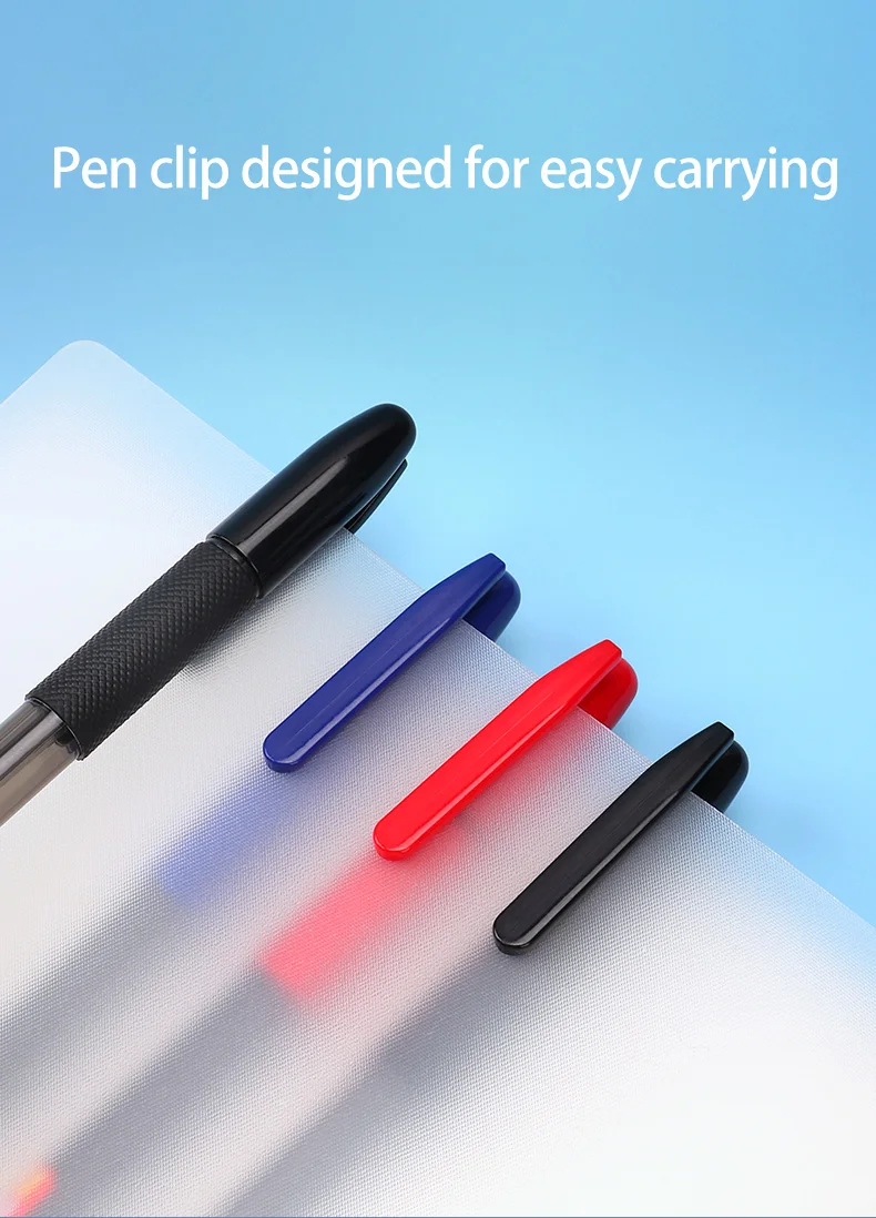 BAOKE 0,7mm/1,0mm Ölbasierte Kugelschreiber mit Nadelspitze in Schwarz, Blau, Rot für Glattes Schreiben und Belegunterzeichnung mit Komfortablem Griff – Detail 7