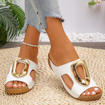 Comfortable Open Toe Wedge , Casual Summer Slides, Ideal for Daily Outings, Beach Trips and Casual Occasions