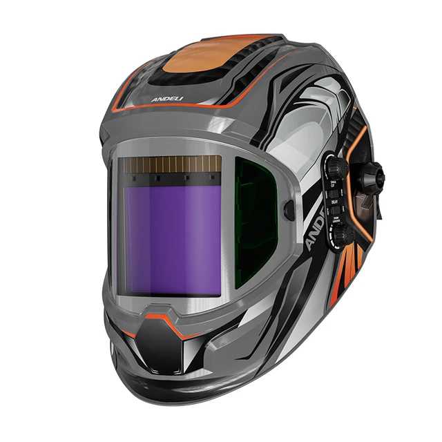 ANDELI Auto Darkening Welding Helmet with Side View Panoramic 180° Large Viewing True Color Solar Powered Welding Mask 2