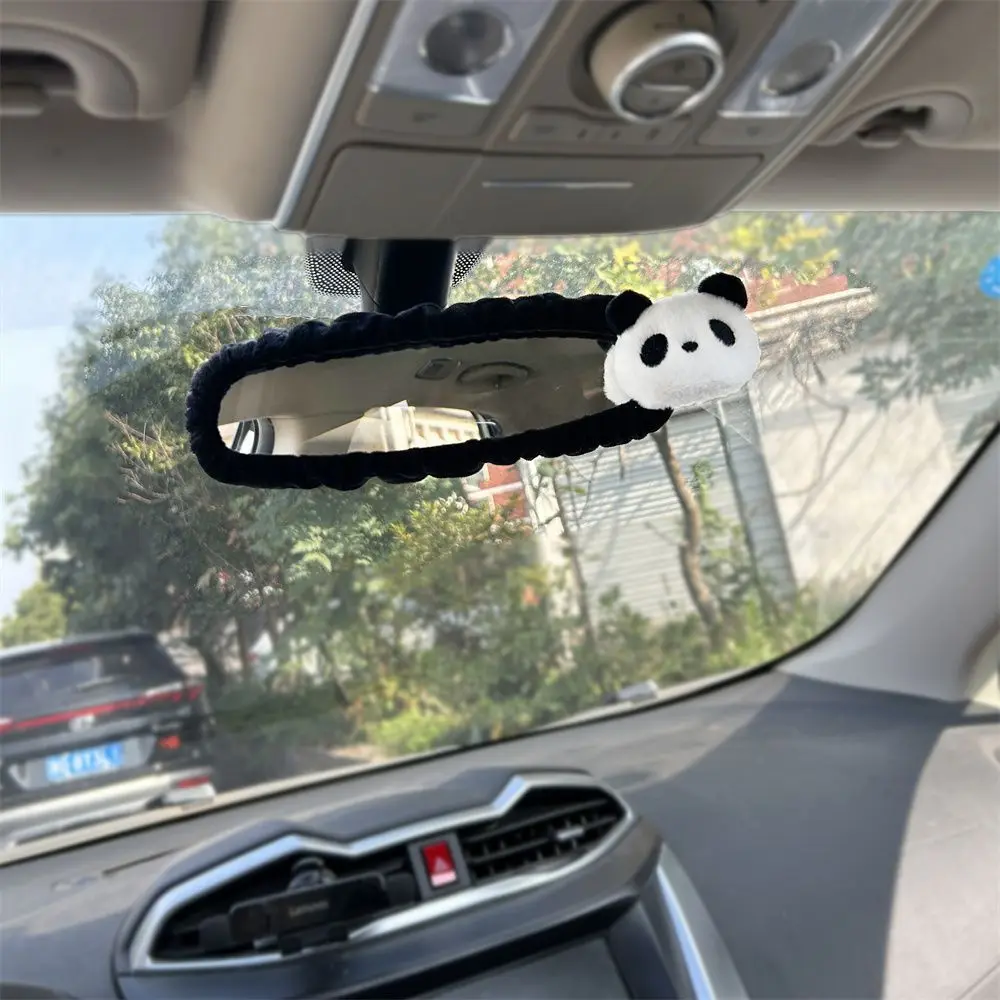 Creative Cartoon Panda Doll Rearview Mirror Cover Decoration Animal Decoration Car Rearview Mirrors Universal Car Accessories rearview mirror cover