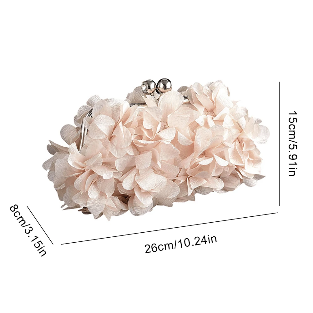Flower Evening Clutch Purse Fashion Floral Evening Bags Solid Color Elegant Handbag Stylish Crossbody Bag Wedding Party Bag