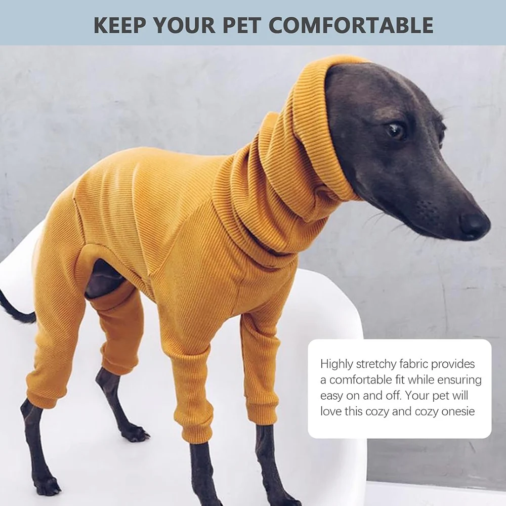 Dog Winter Overalls - Lightweight Turtleneck Dog Onesie for Medium Large Dogs