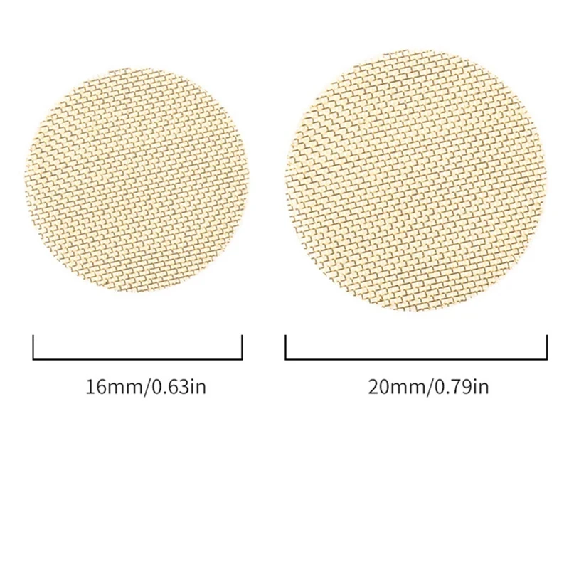 100pcs 16/20mm Thickened Multifunctional Hookah Water Pipe Brass Copper/Stainless Steel Tobacco Metal Filters Pipe Screen Gauze 6