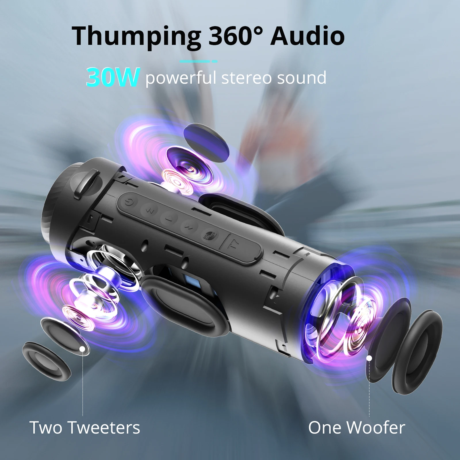 Tronsmart T7 Speaker Bluetooth Speaker with 360 degree Surround Sound Bluetooth 5 3 LED Modes True