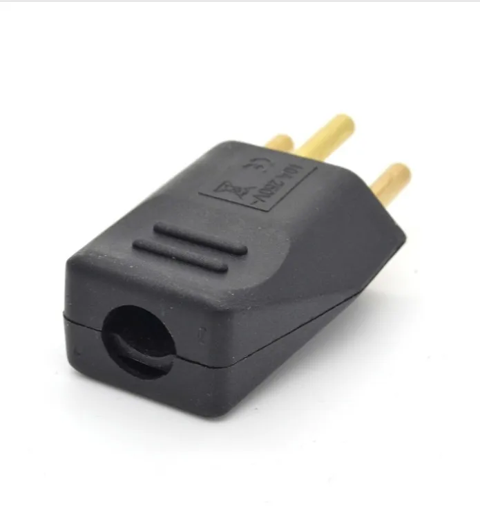 250v 10A universal detachable wiring adaptor plug EU Swiss standard 3pins industrial machine power cord male socket