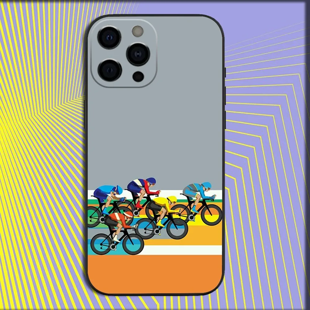 Sleek Black Tour De France Bike Phone Case - Soft Protective Cover