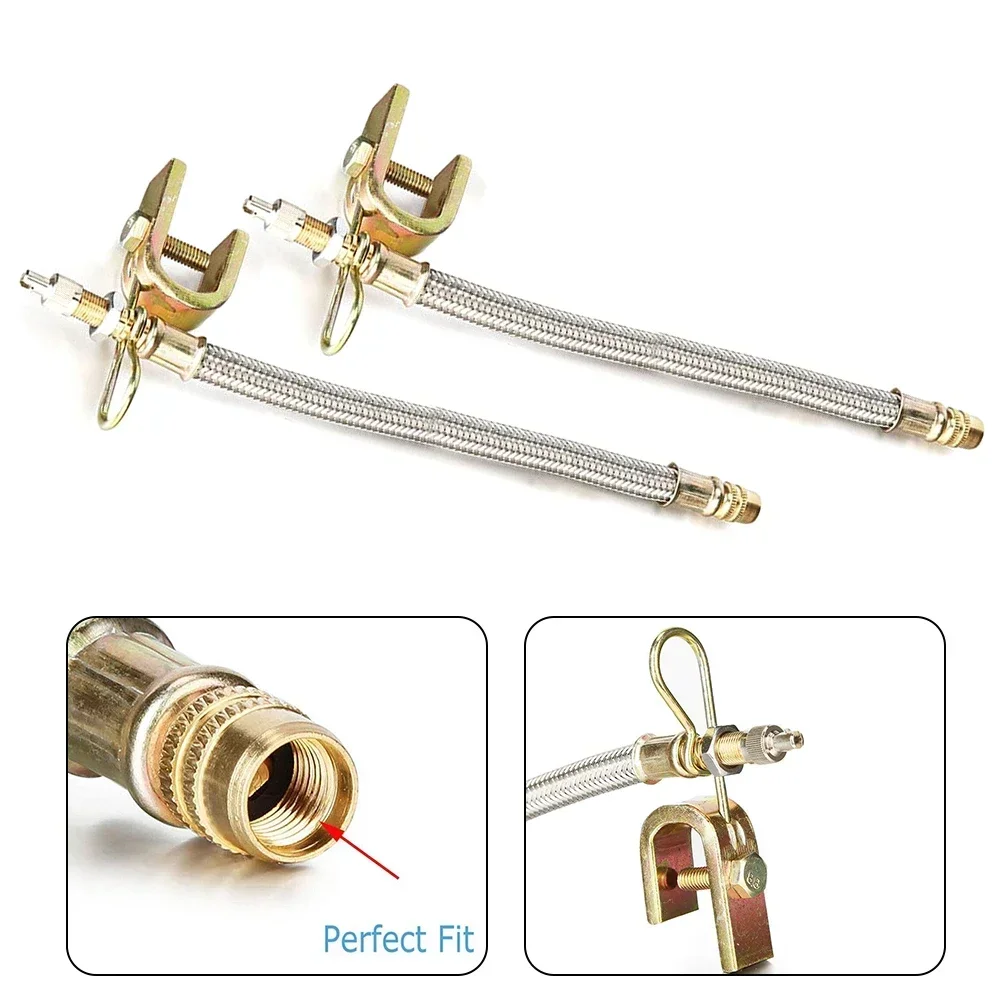 Valve Stem Extenders Kit - 45/90/135 Degree Brass Connectors With 7/12 Inch Steel Extensions