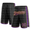 Custom Black Yellow Authentic Basketball Shorts 3D Printed Men Shorts Your Name Mumber Quick Drying Beach Shorts 6