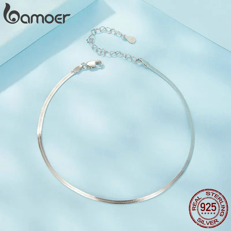 925 Sterling Silver Snake Chain Anklet Bracelet Adjustable Beach Ankle Bracelets for Women Foot Chain Jewelry 3 Styles anklet bracelets silver anklets ankle chain
