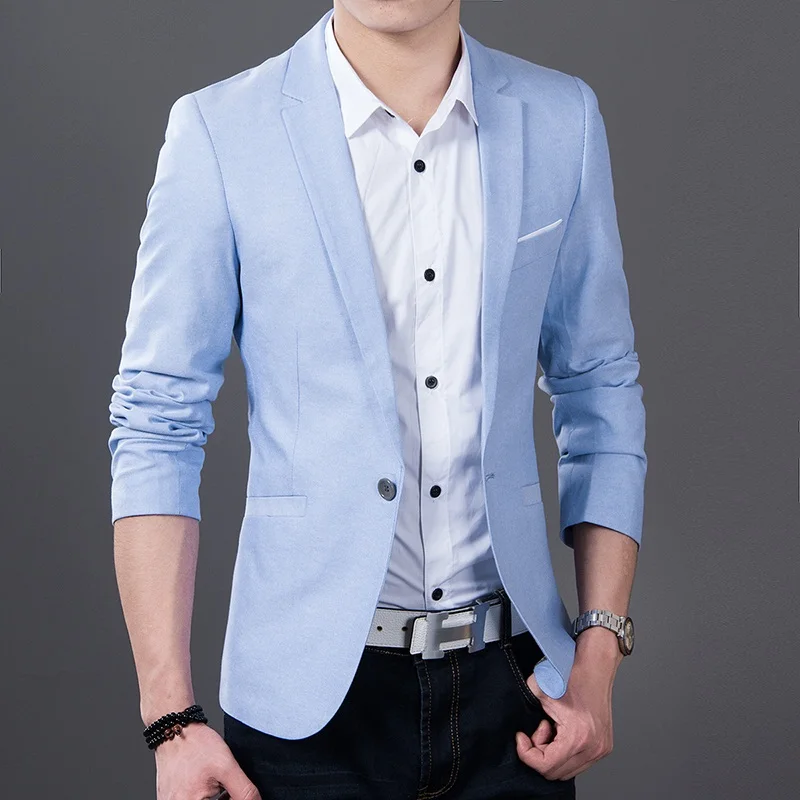 Men's Suit Jacket Casual Slim Fit Solid Color Blazer L-5XL