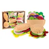28PCS Felt Food Burger Sandwich Food Set Children Pretend to Play Food Sandwich Toys Children's Kitchen Role Playing Gifts 1