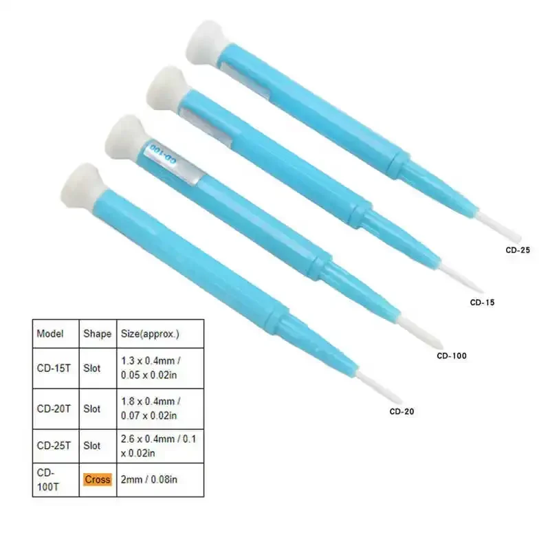 세라믹 스크루 드라이버 조정 스텝퍼 드라이버 비트 슬롯 스크루 드라이버, 1.3mm, 1.8mm, 2.6mm, 2mm, 4 개