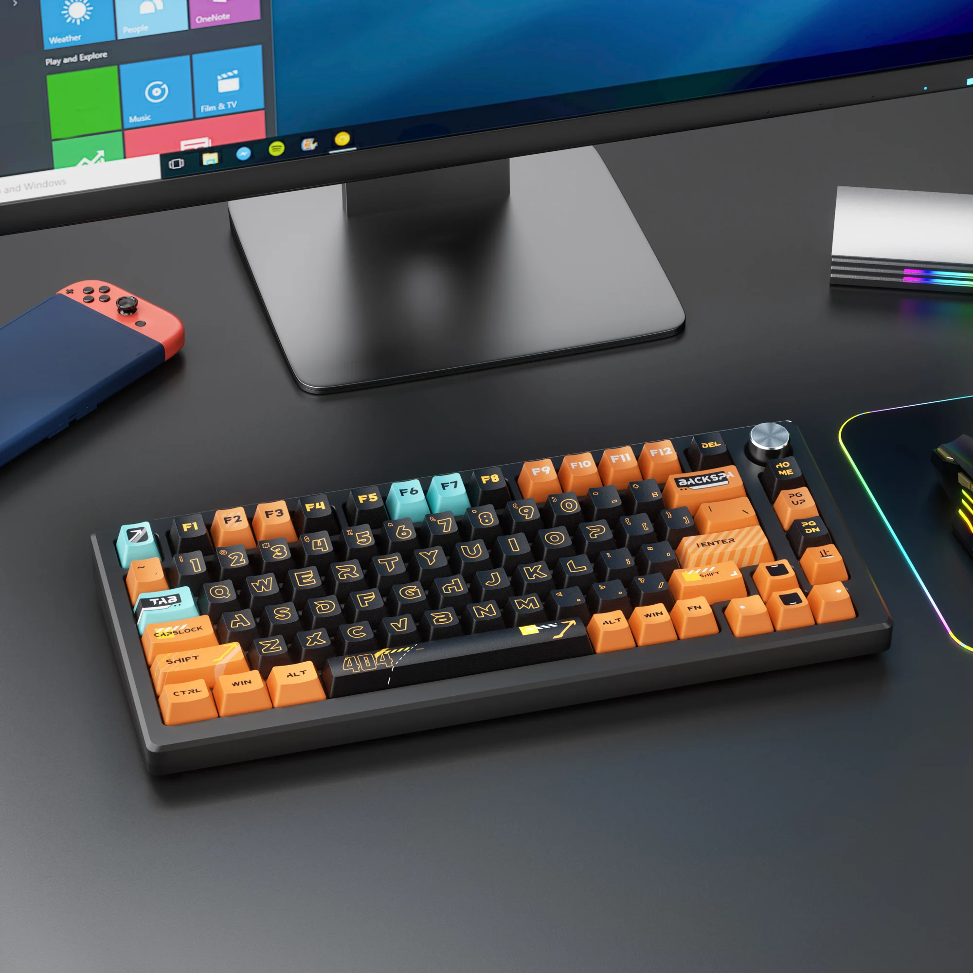 XVX 체리 프로파일 141키 키캡 게임 테마 1.5mm 두께 이중 주조 PBT 키캡 5면 염료사브 블랙 옐로우 키캡