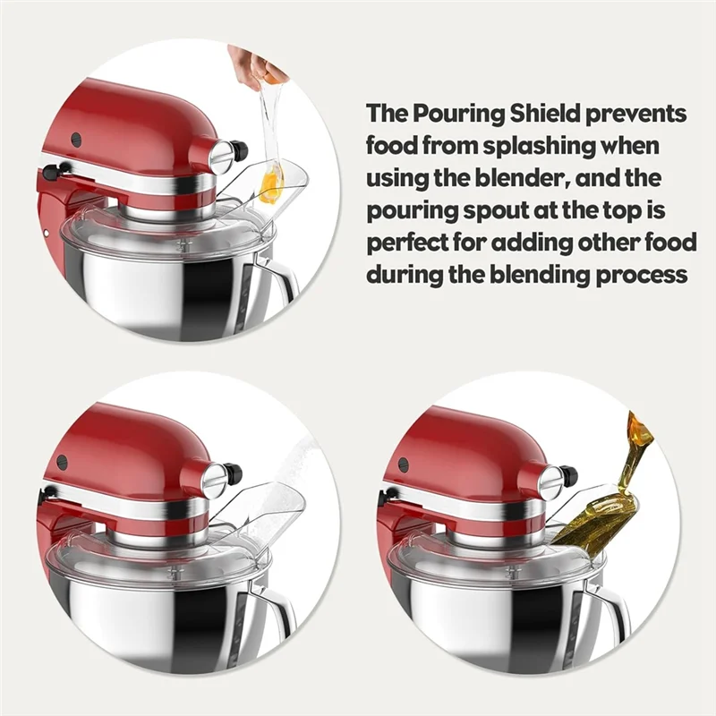 A94E-Pouring Shield Kitchenaid 용 플렉스 엣지 비터 패들 Kitchenaid 스탠드 믹서 부착물 용 4.5-5QT 믹서 보울