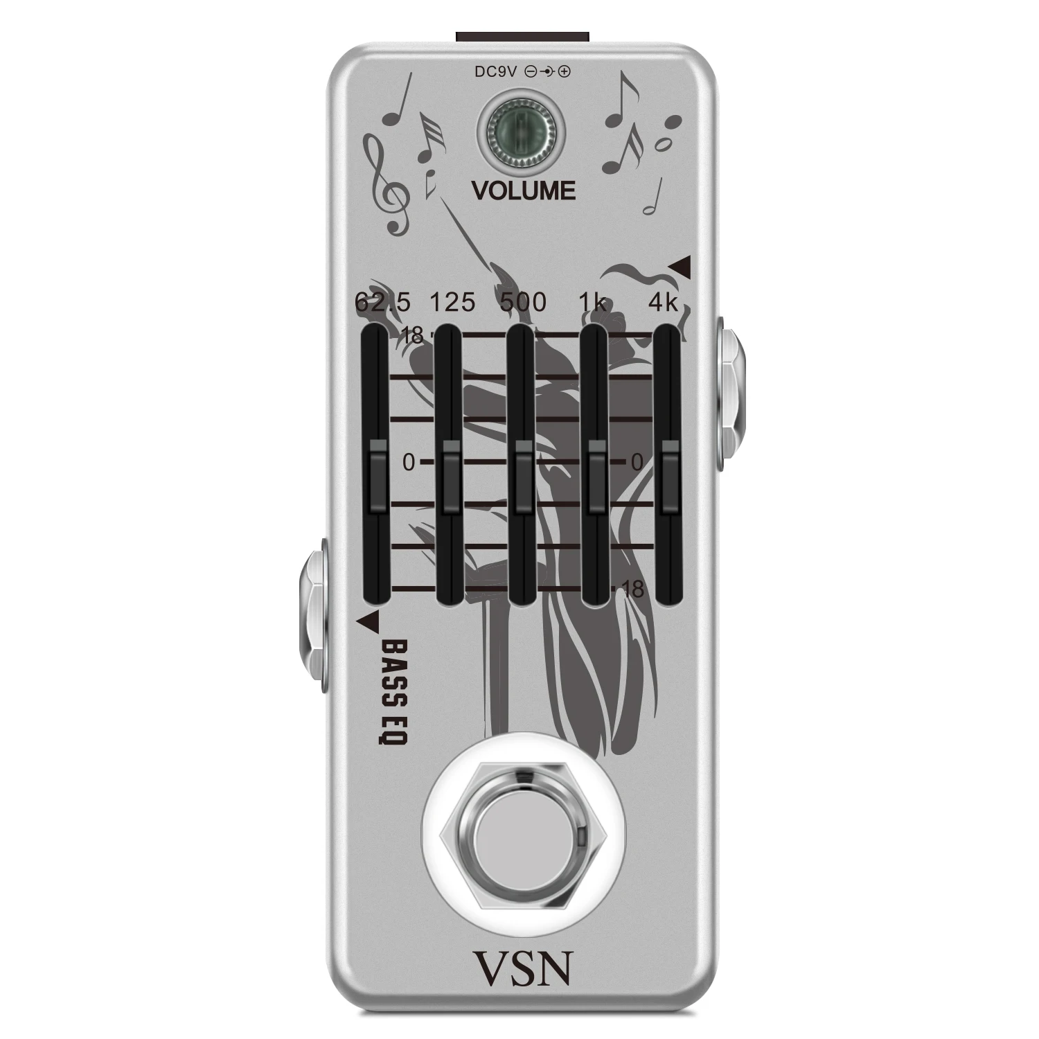 

VSN LEF-317B Bass EQ Pedal 5 Band Equalizer Pedals For Bass Guitar With 5 Band Graphic Mini Size True Bypass