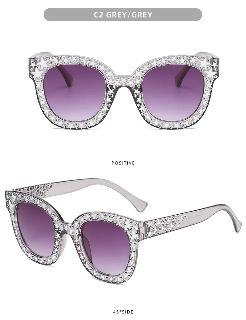 big frame sunglasses New Oversize Mosaic Star Sunglasses Women 2022 Cute Sexy Model Catwalk Style Sun Glasses Ladies Fashion Decoration Eyewears UV big frame sunglasses