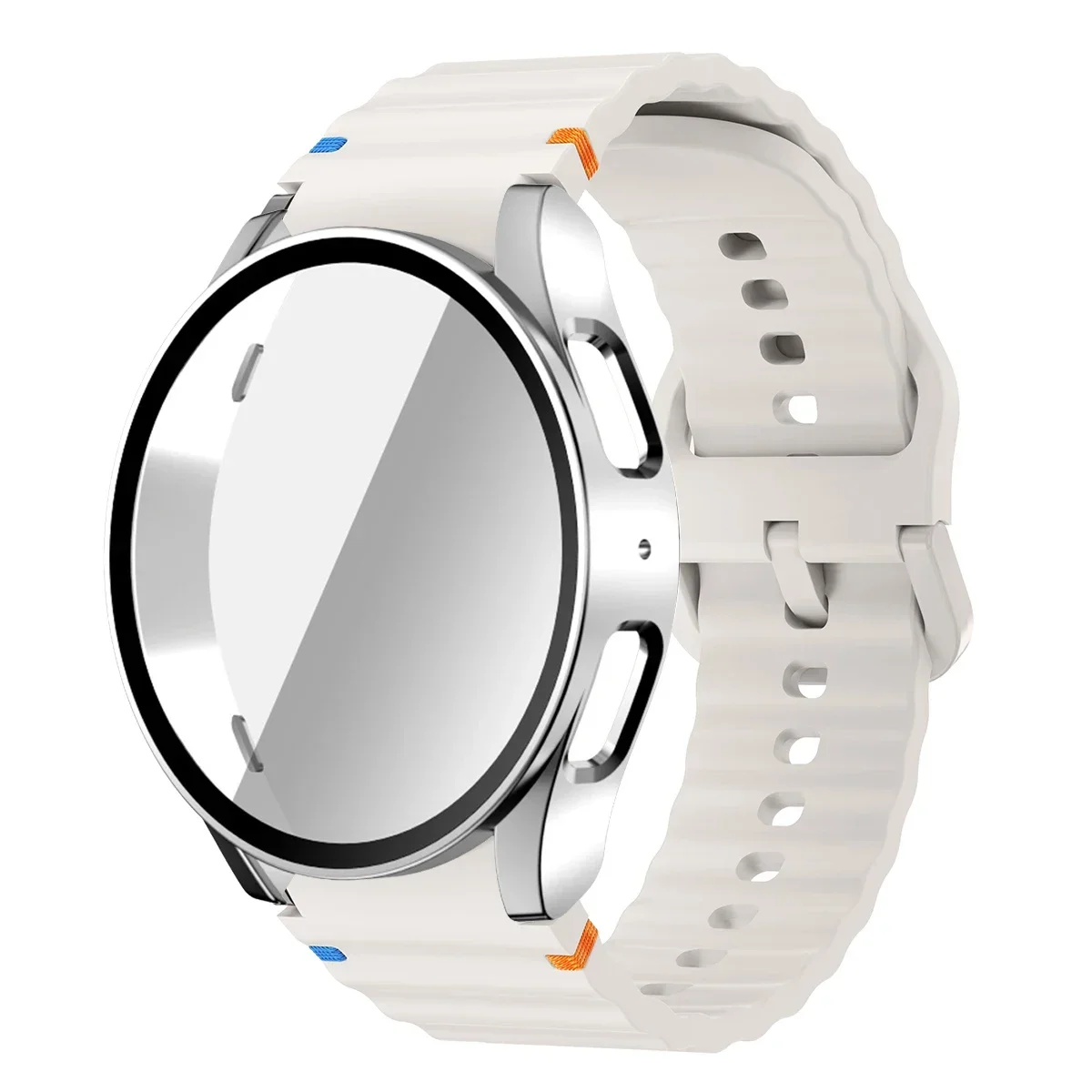 Enhanced Silicone Band and Bumper Case with Tempered Glass Screen Protector