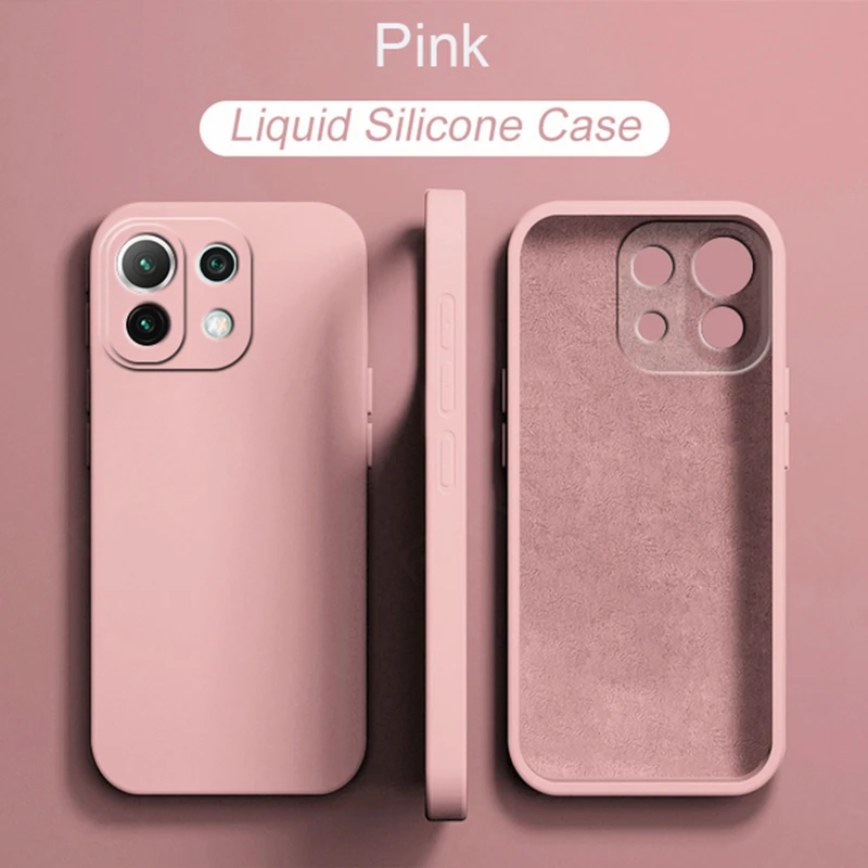 Phone Case 20 Colors Liquid Silicone for Xiaomi 11 Lite 5G Xiao Mi 11Lite NE 5G Mi11 Lite Full Cover