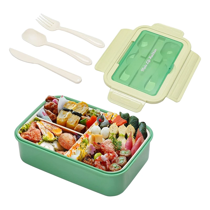 

Hot XD-Boxes For Adults,1400 ML Bento Lunch Box For Kids Children With Spoon & Fork, Lunch Containers With Compartments