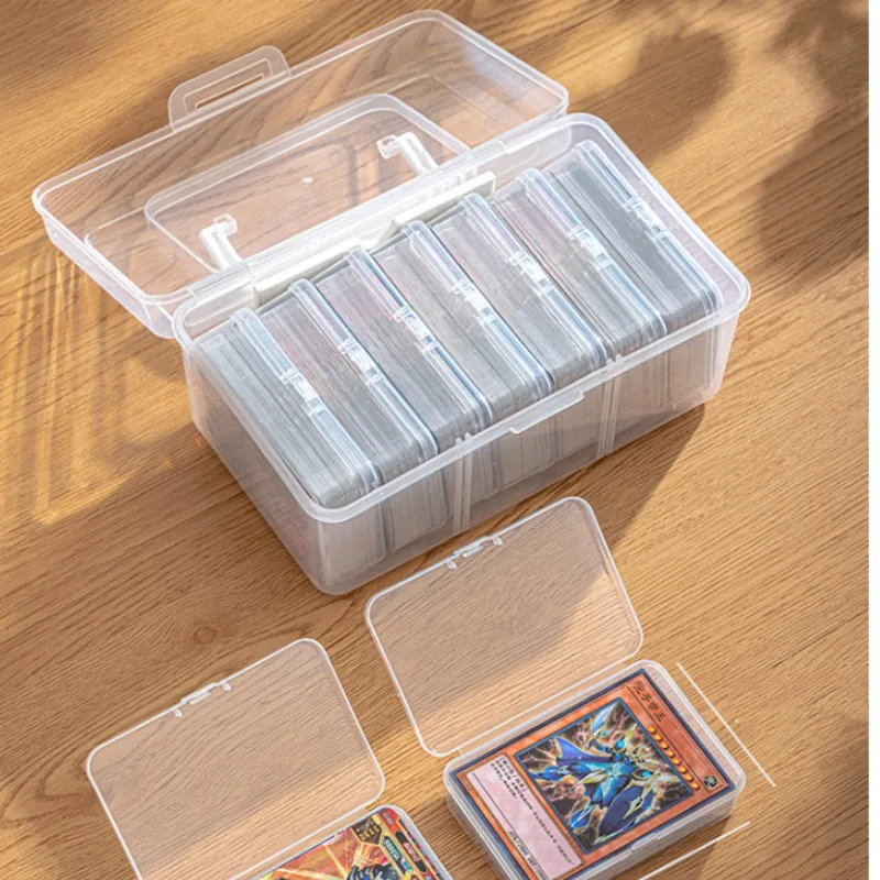 

Yu-Gi-Oh Plastic Transparency Clamshell Three Partitions Arrange Artifact Anime Game Card Storage Box Christmas Gift for Friend