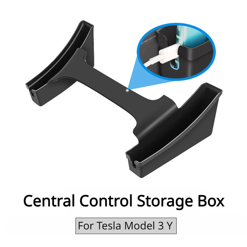 

Central Control Side Storage Box for Tesla Mode 3 Y Saddle Box Phone Card Gadget Organizer Tray Car Interior Accessories 2023