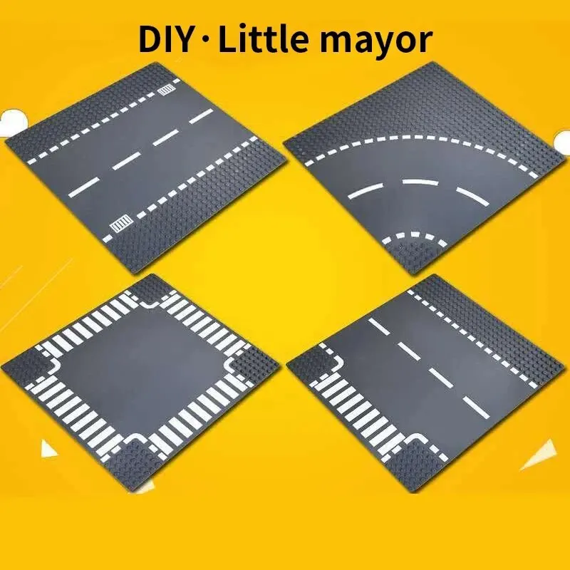 32X32 Classic Road Building Block Base Plate City View Traffic Road Figures Construction Toys Bricks 32Dots Plastic Baseplates 5