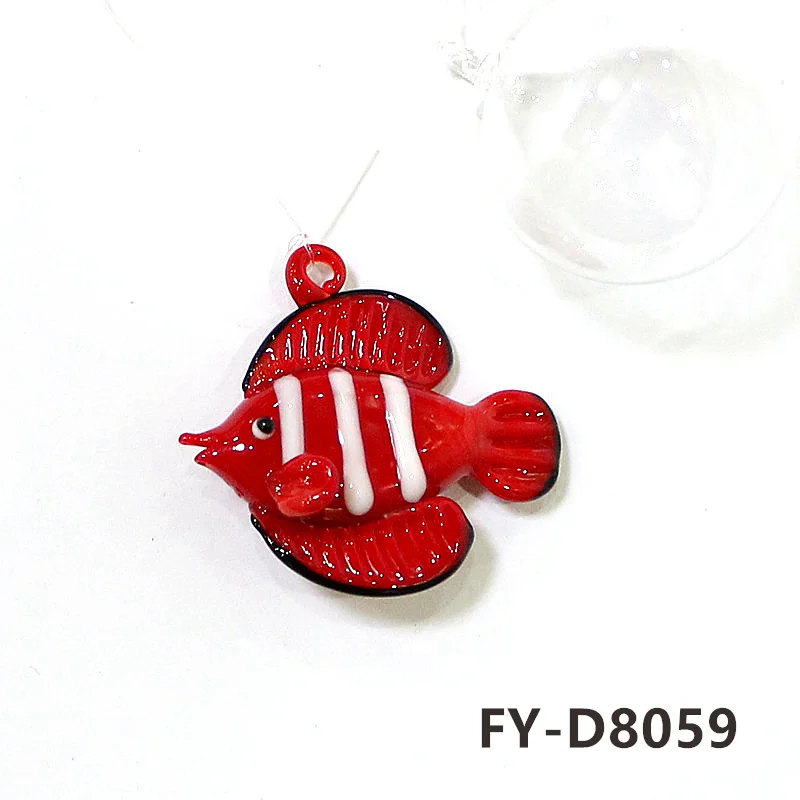 Floating Marine Animal Mini Figurine Pendant - Cute Glass Ocean Creatures Ornaments
