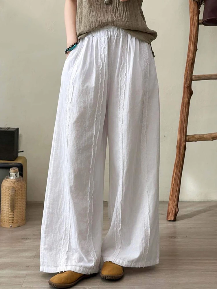 Pantaloni Donna In Cotone E Lino 2025 | A Vita Alta, Gamba Larga, Eleganti E Comodi Per Tutte Le Stagioni