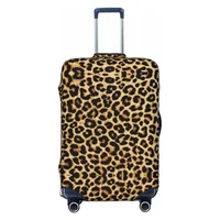 Custom Tropical Wild Animal Leopard Skin Leather Texture Suitcase Cover Washable Travel Luggage Covers for 18-32 inch