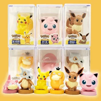 9 Style Pokemon Figures Toys Pikachu Seal Cartoon Series Anime Model  Ornaments Kids Birthday Gift 4