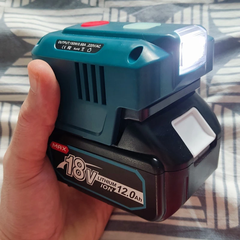 URUN For Makita Power Inverter,for Makita 150W Portable Power Supply  Inverter For Makita 18 Volt Lithium Battery,for Makita USB Charger  Adapter,with AC Outlet And Dual USB+200LM LED Light on Galleon Philippines