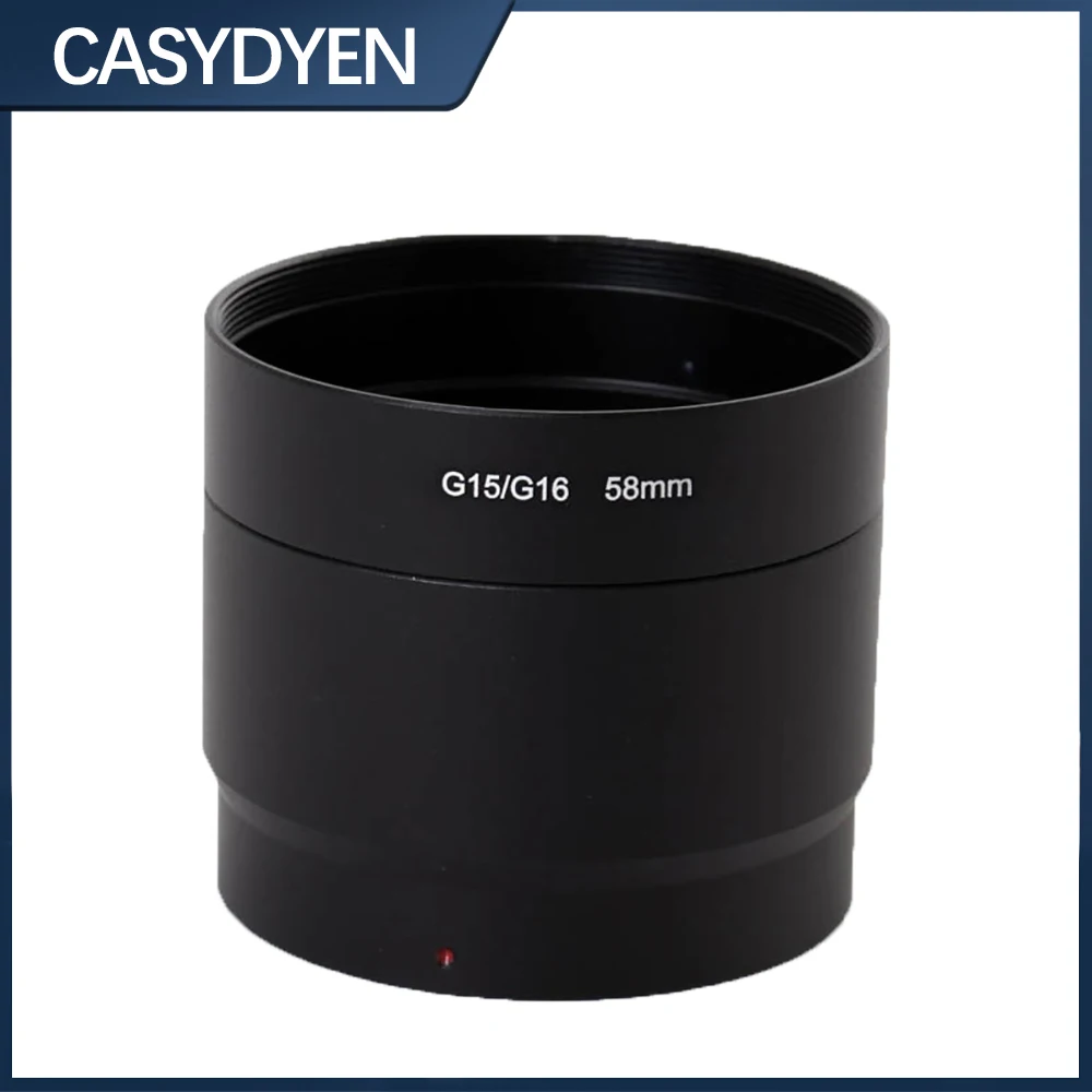 58mm Metal Lens Adapter Tube 2 Pieces Lens Filter Adapter Tube For Iconic Brand G15/G16 Digital Camera