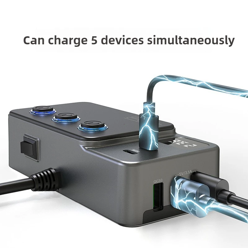 Universal Car Charger and Power Splitter with PD35W/QC3.0 Fast Charging