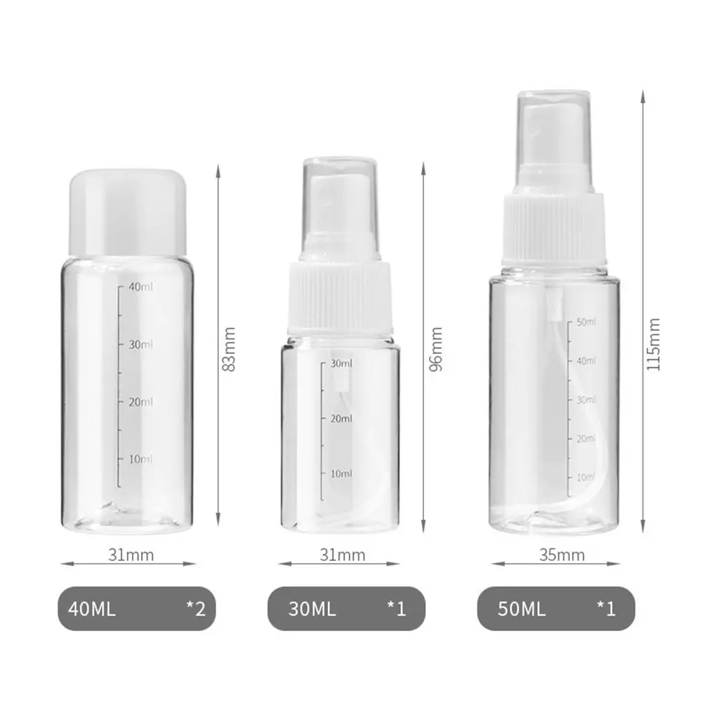 7Pcs with Storage Bag Refillable Bottle Set Face Cream Sub-Bottle Makeup Bottles Kit Shower Gel with Scale Cosmetic Container