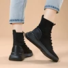 Women Boots Over the Knee Socks Shoes 2020 New Female Fashion Flat Shoes Autumn Winter long Boot for Women Body Shaping Sneakers 4