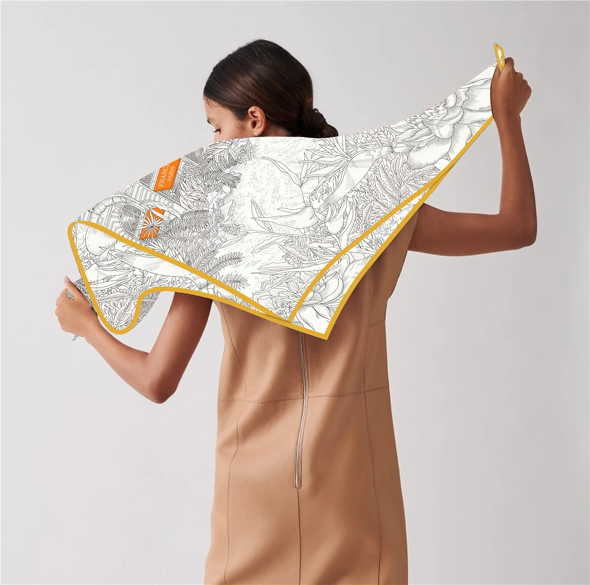 Neues Design Dschungel Palast Twill Seide Schal Schal Luxusmarke quadratischen Schal Frauen Hijab Bandana Foulard Halstuch Kopftücher – Detail 7