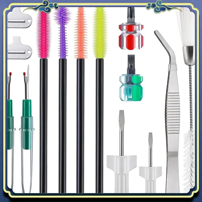 Latest 14 Pieces Sewing Machine Cleaning Kit, Screwdriver, Seam Rippers, Silicone Brush For Repair And Cleaning Machine Sewing