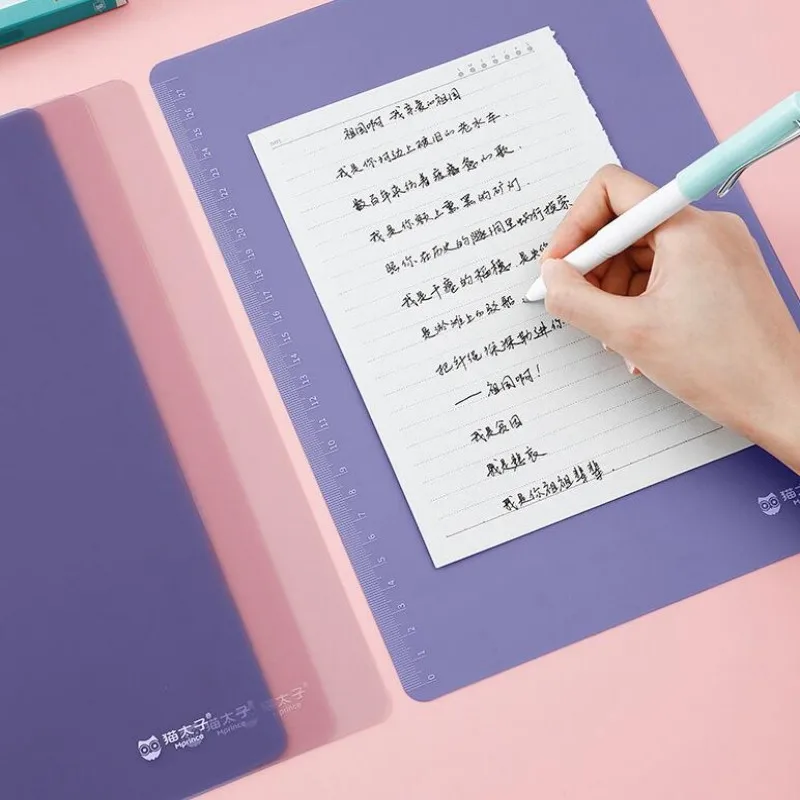 2pc Plastic A4 File Folders Pad Translucent Drawing Writing Scale Student Exam Soft Pad Filing Products